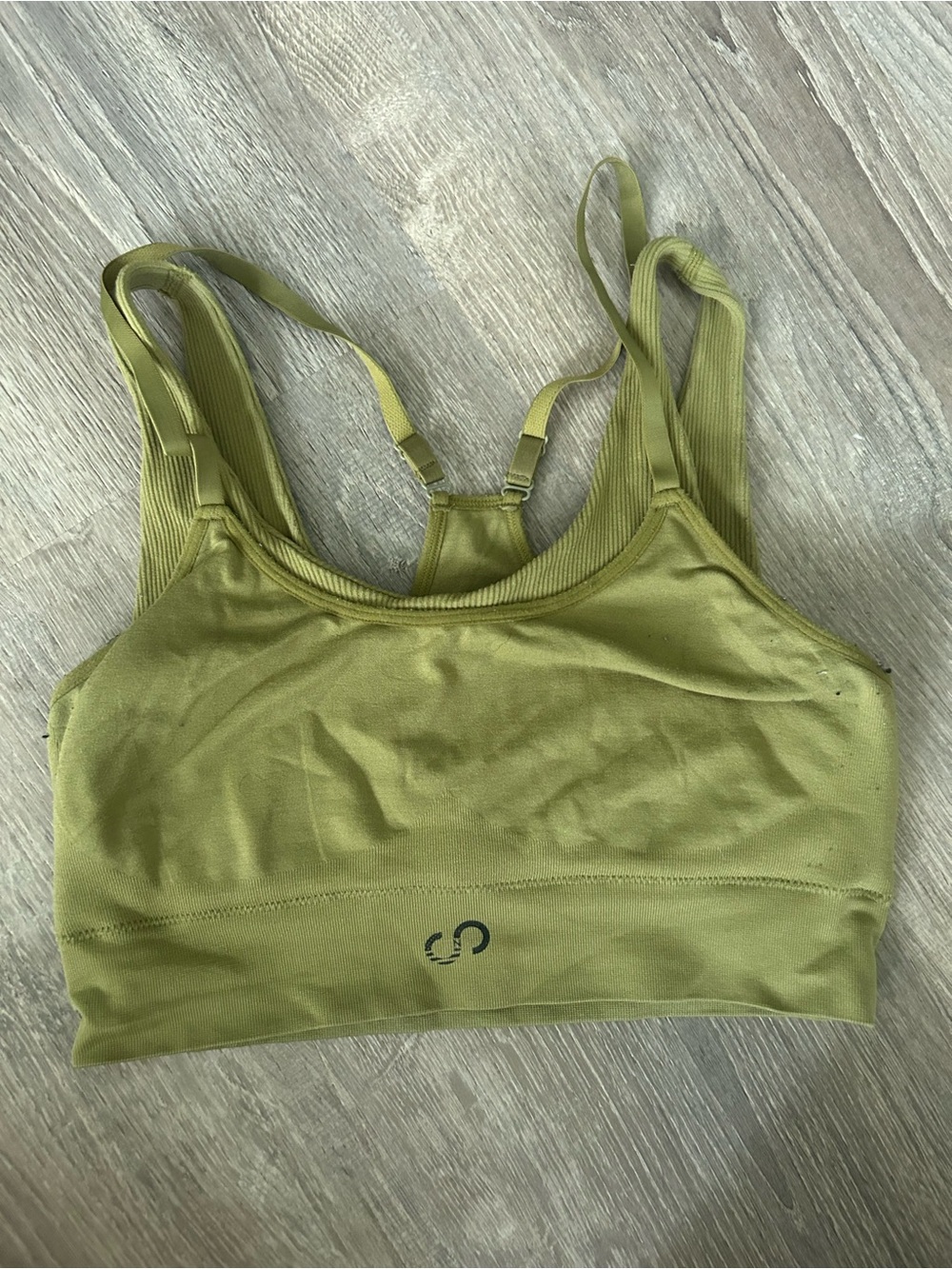 Curves Olive Green Seamless Sports Bra